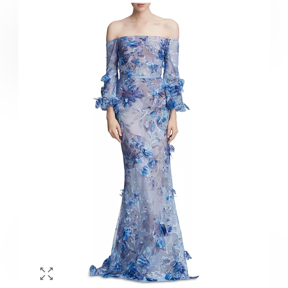 MARCHESA NOTTE Embellished Off-the-Shoulder Gown NWT Floral Dress 4